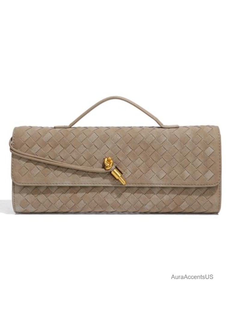 Faux Leather Woven Evening Crossbody Hobo Handbag Clutch